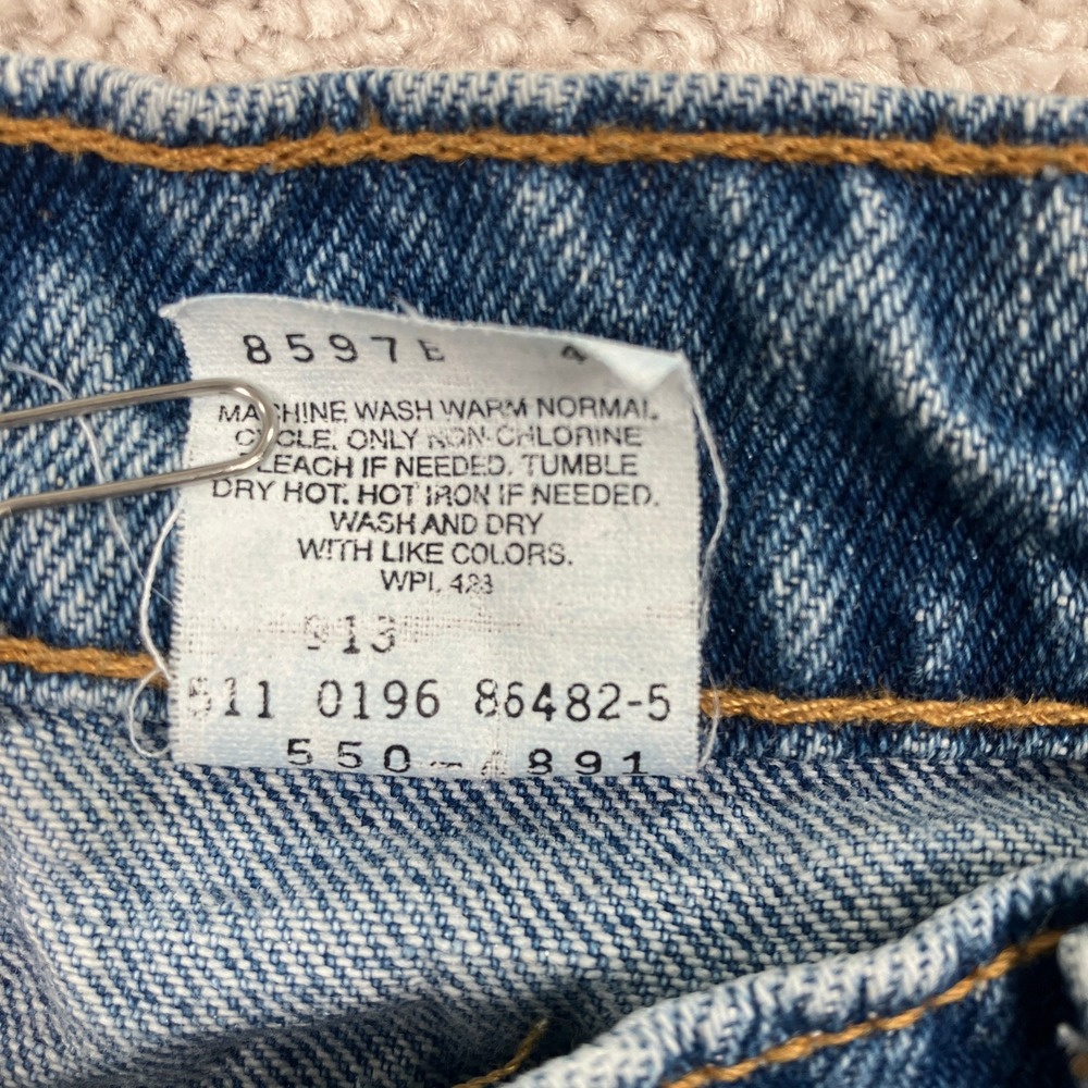 Vintage Levi Mens 36x30 (Fit 32x30) 550 Relaxed Tapered Jeans Blue Made USA 90's - Picture 8 of 10